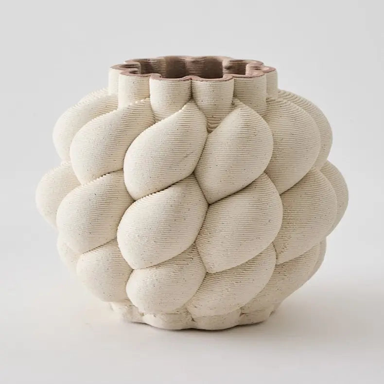 Nuvola 3D Printed Vase in Porcelain Clay