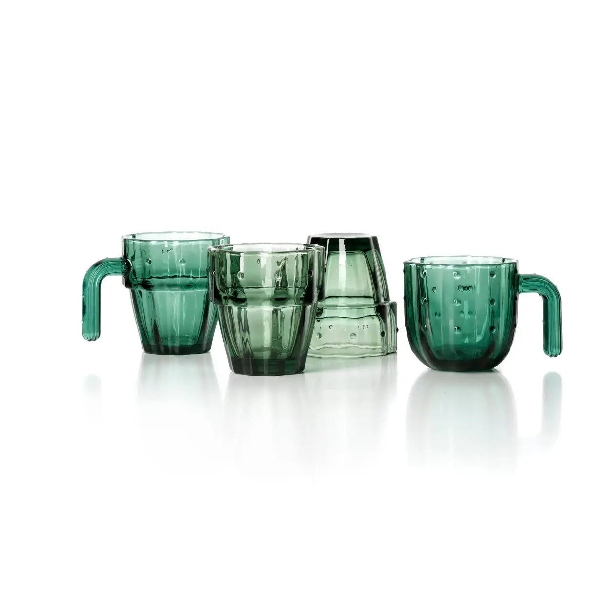 The Stack-A-Cactus Glasses - Green - Set of 4 by Bazar Bizar Living